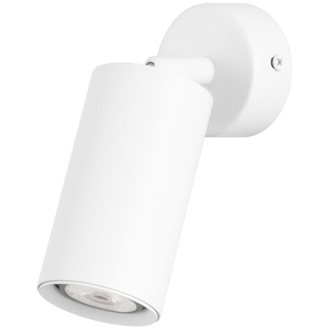 Era Aplique de Pared o Foco de Techo para Bombilla GU10. Luz Orientable con Diseño Minimalista. Aluminio Resistente de Color Blanco (1/2)
