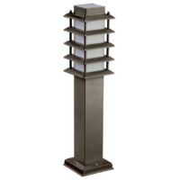 Forlight Siljan - Baliza de Jardín E27 de Estilo Rústico para Terrazas y Jardines. Poste de Jardín para Bombilla E27. Color Marrón.