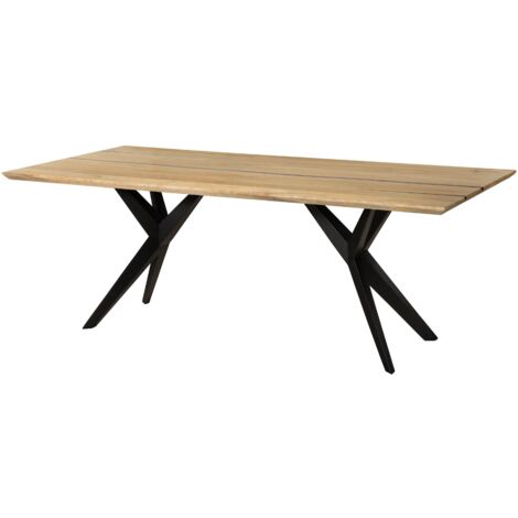Esstisch Mango 180x90x76 natur lackiert / Epoxid schwarz, Sterngestell anthrazit matt EPOXY (1/4)