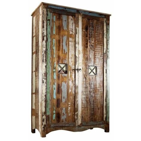 Kleiderschrank Altholz 118x60x198 mehrfarbig lackiert NATURE OF SPIRIT #42 – mehrfarbig
