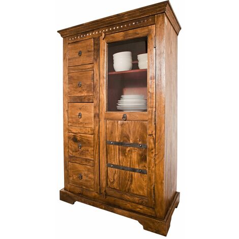 Vitrine Akazie 95x45x147 honig lackiert OXFORD 0417