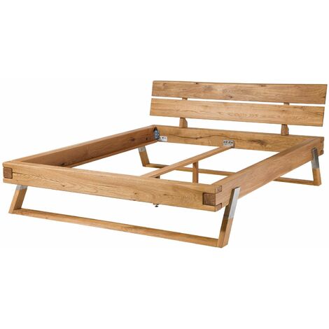 Balkenbett Wildeiche 180x200x86 natur geölt SALZBURG #102 – natur