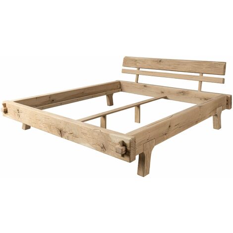 Balkenbett Eiche 180×200 natur geölt OAK HEART #03 – braun