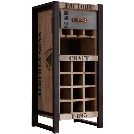 Weinregal Mango 51x40x110 natur bedruckt FACTORY 35