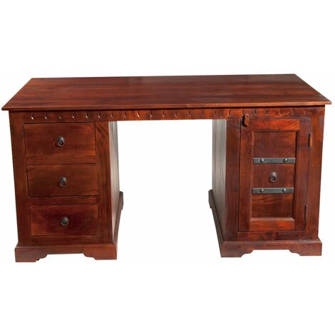 Schreibtisch Akazie 150x85x76 nougat lackiert OXFORD #420 – dunkelbraun