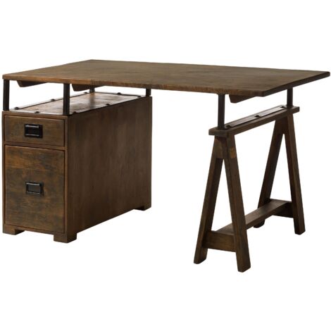 Schreibtisch Mango 140x78x80 braun lackiert RAILWAY 429