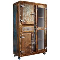 Vitrine Altholz 90x38x140 mehrfarbig lackiert FREEZY 34