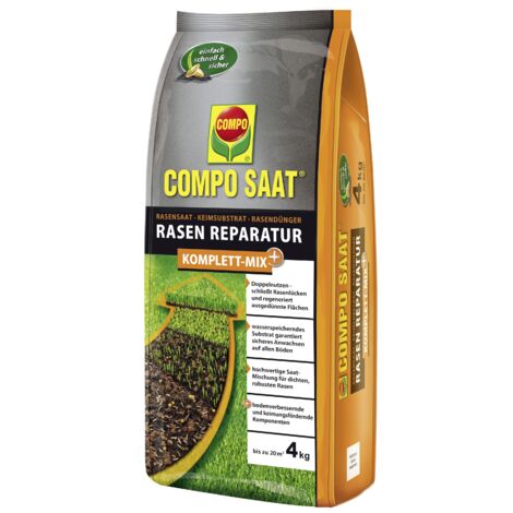 COMPO SAAT Rasen-Reparatur Komplett Mix+ 4kg für 20m²