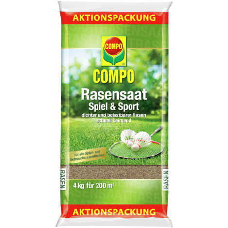 COMPO Rasensaat Spiel und Sport Aktion 4kg für 200m²