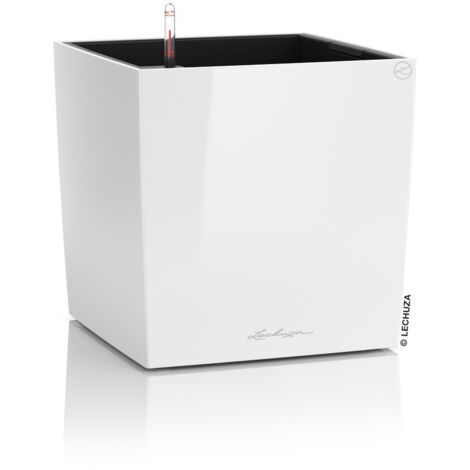 LECHUZA CUBE Premium 30 Komplettset weiß hochglanz