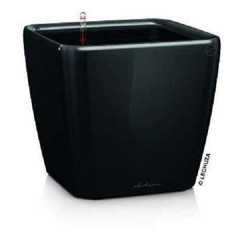 LECHUZA QUADRO Premium LS 28 Komplettset schwarz hochglanz