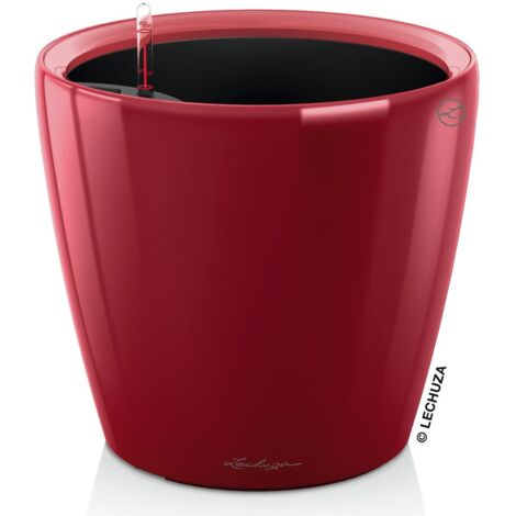 LECHUZA® Pflanzgefäße CLASSICO Premium LS 28 Scarlet rot hochglänzend All-in-One