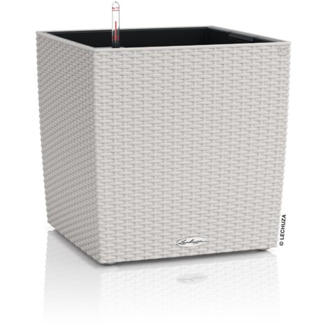 LECHUZA CUBE Cottage 40 Komplettset lichtgrau