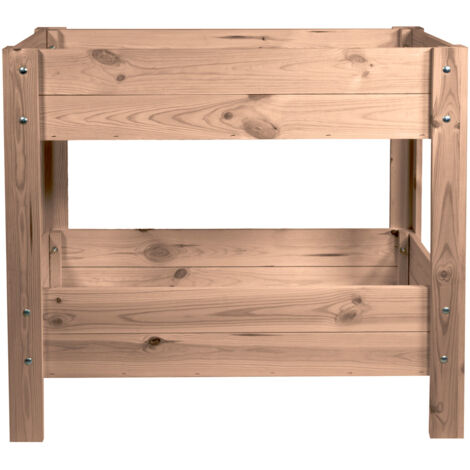 mgc24 Hochbeet mit 2 Etagen 80x37,6x78cm Kiefernholz dunkelbraun
