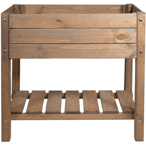 mgc24 Hochbeet Massiv S 79x40x78cm Kiefernholz dunkelbraun
