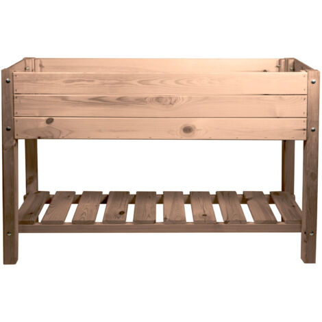 mgc24 Hochbeet Massiv L 118x40x78cm Kiefernholz dunkelbraun