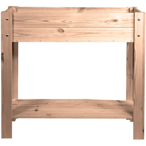 mgc24 Hochbeet für Balkon 80x30x78cm Kiefernholz dunkelbraun