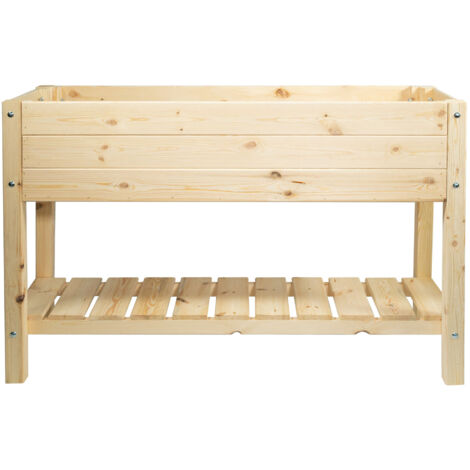 mgc24 Hochbeet Massiv L 118x40x78cm Kiefernholz natur
