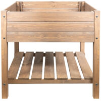 mgc24 Hochbeet Massiv XL 79x79x78cm Kiefernholz dunkelbraun