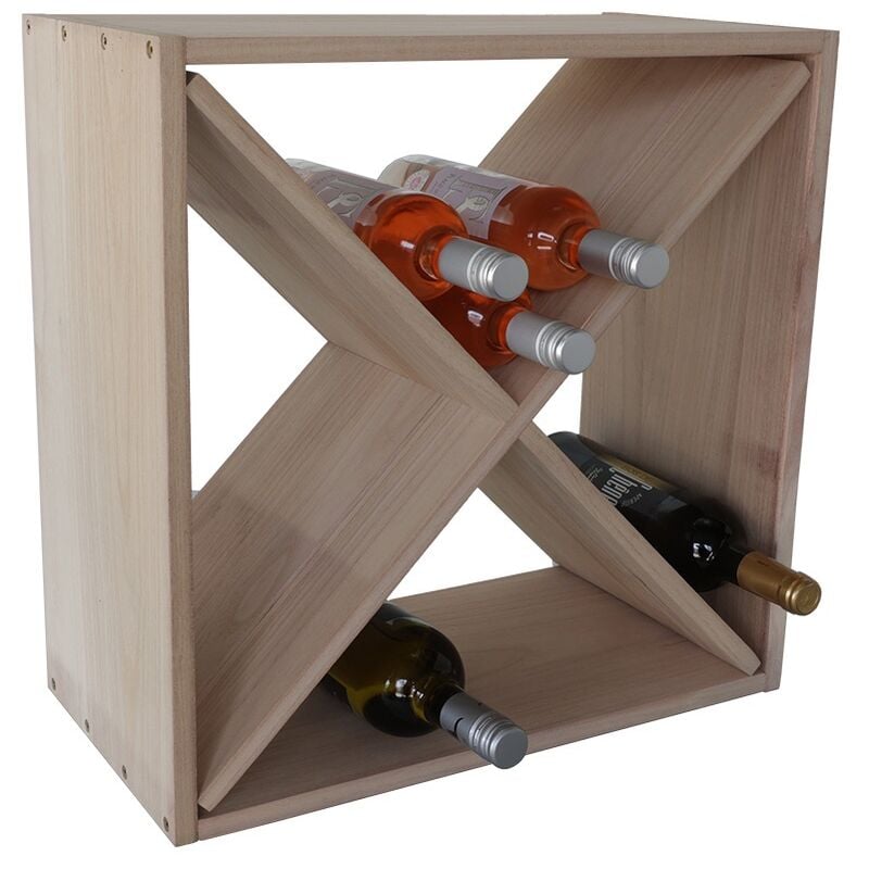 Sublime Vinothèque Lico Dutchbone Armoire à Vin Rangement Bouteilles Rampe  Verres en Bois et Fer 50x50x109cm