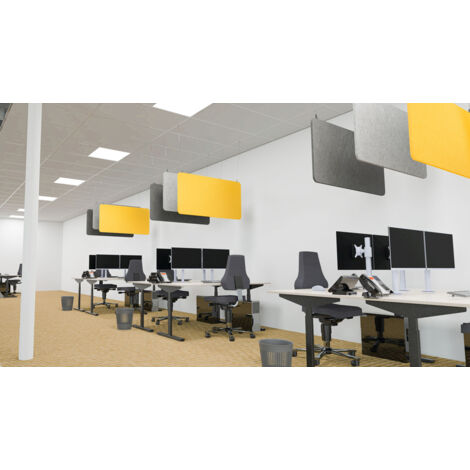 Panneau de plafond acoustique en feutre PET - 60x120 cm - Gris foncé