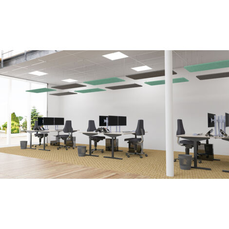 Panneau de plafond acoustique en feutre PET - 60x120 cm - Gris foncé