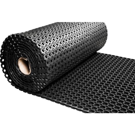 Vivol – Tapis caillebotis en caoutchouc 150 cm – Épaisseur 23 mm – Longueur 5 m – Antidérapant et insonorisant – Drainage efficace (1/4)