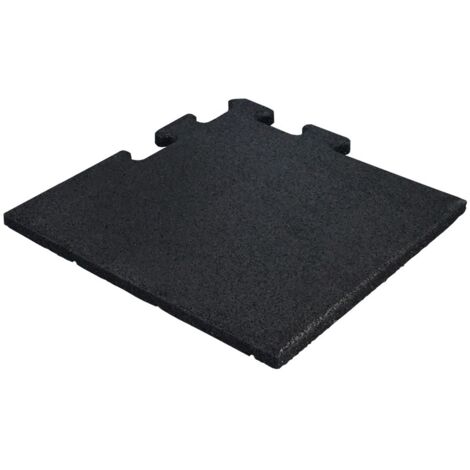 Dalle caoutchouc puzzle avec surface en EPDM 25 mm - Noir (RAL 9004) - Cfl-S1 - Pièce d'angle (1/5)