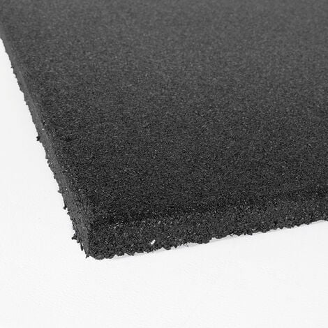 Sol pour salle de sport 100x100cm 20mm - grain fin - Noir