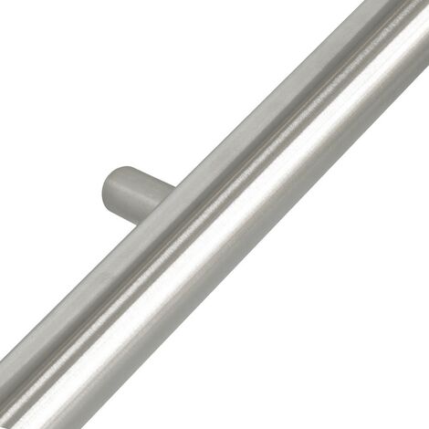 Main courante en inox 100 cm + 2 supports - Brossé
