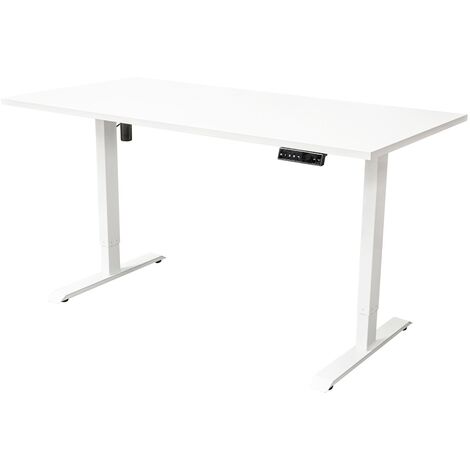 Bureau électrique réglable 180x80 cm - Moteur simple - Blanc