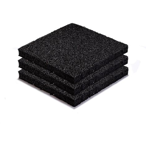 Vivol – Dalle extérieure en granulés de caoutchouc 200x200x20mm – Lot de 16 pièces – Protection efficace pour toits – Bon drainage et réduction du bruit