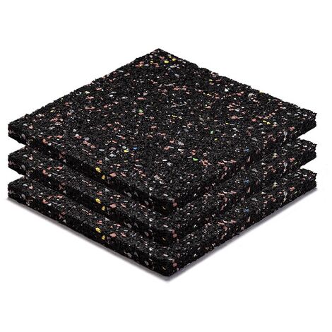 Vivol – Dalle extérieure en granulés de caoutchouc 150x150mm – Épaisseur 10mm – Lot de 60 pièces – Pour toits bitumineux et drainage (1/5)