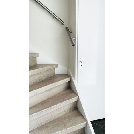 Main courante en inox 120 cm + 2 supports - Brossé