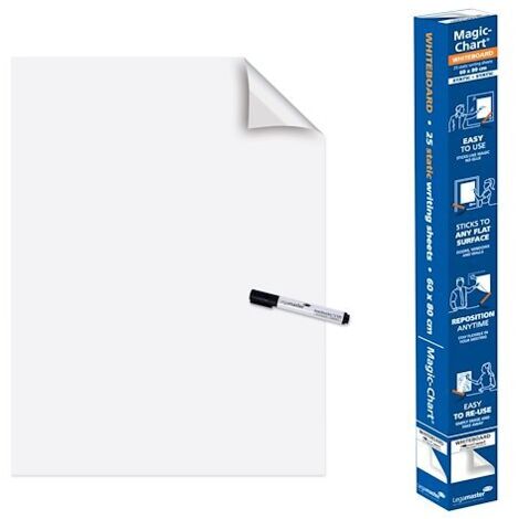 Magic Whiteboard feuilles tableau blanc en rouleau 60x80cm - 25 pièce