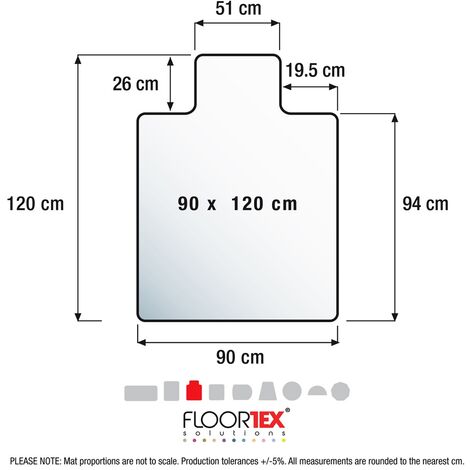 Floortex Tapis de sol rectangulaire 90 x 120 cm pour sols durs