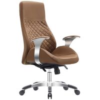 Vivol – Fauteuil de bureau Bologna cognac – Réglable en hauteur – Dossier haut – Inclinaison pour posture détendue – Rotation 360°
