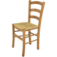 T M C S – Chaise Venice en bois de hêtre – Assise en paille – Hauteur 88 cm – Largeur 43 cm – Profondeur 44 cm – Confort optimal jusqu'à 120 kg