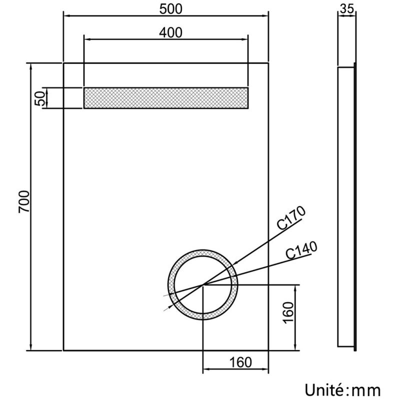 Specchio Bagno LED Retroilluminato 50x70 Cm Con Presa Rasoio | Antiappannamento Touch IP44 | ELEGANT - 4