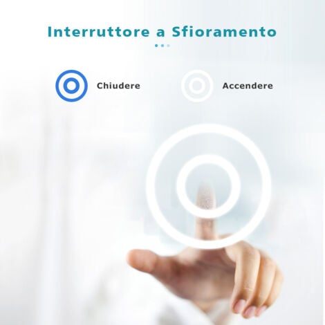 SIRHONA 70x90cm Specchio da Bagno a LED da Muro Specchio Parete con Interruttore Touch, Specchio da Parete Moderno Rettangolo Impermeabile IP44