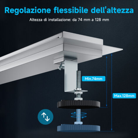 Canalina doccia Canale di drenaggio Scarico a pavimento piatto in acciaio inox con dispositivo antiodore e filtro per capelli 80cm | Leroy Merlin