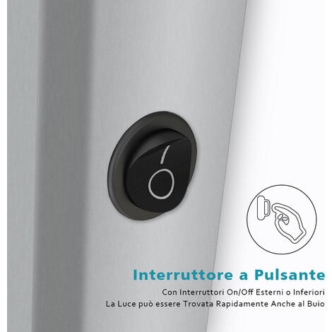 SIRHONA Specchio da Bagno Illuminato a LED, Specchio Interruttore da Parete da Bagno 500 x 700 mm con Lente D'ingrandimento 3x e Presa per Rasoio Elettrico , Impermeabile IP44