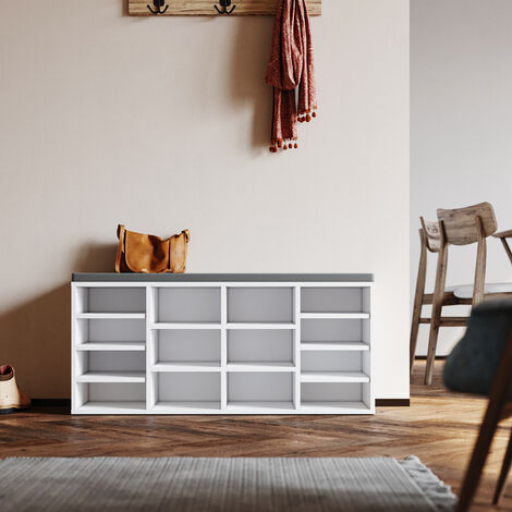 SIRHONA Portascarpe 103.5x30x48cm, Scarpiera Armadio Regolabile, Scarpiera da Appoggio, Mensola da Scarpe Moderna Multifunzionale capacità di Carico 100 kg - Bianco