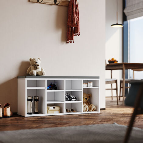 SIRHONA Portascarpe 103.5x30x48cm, Scarpiera Armadio Regolabile, Scarpiera da Appoggio, Mensola da Scarpe Moderna Multifunzionale capacità di Carico 100 kg - Bianco
