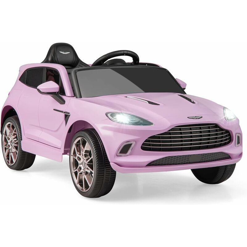 GOPLUS 12V Kinder Elektroauto Aston Martin DBX, Kinderfahrzeug mit  Ferbedienung, Hupe, Musik, Schweinwerfer & Rücklicht, Kinderauto mit  Slow-Start-Funktion für 3-8 Jahre alt (Rosa)