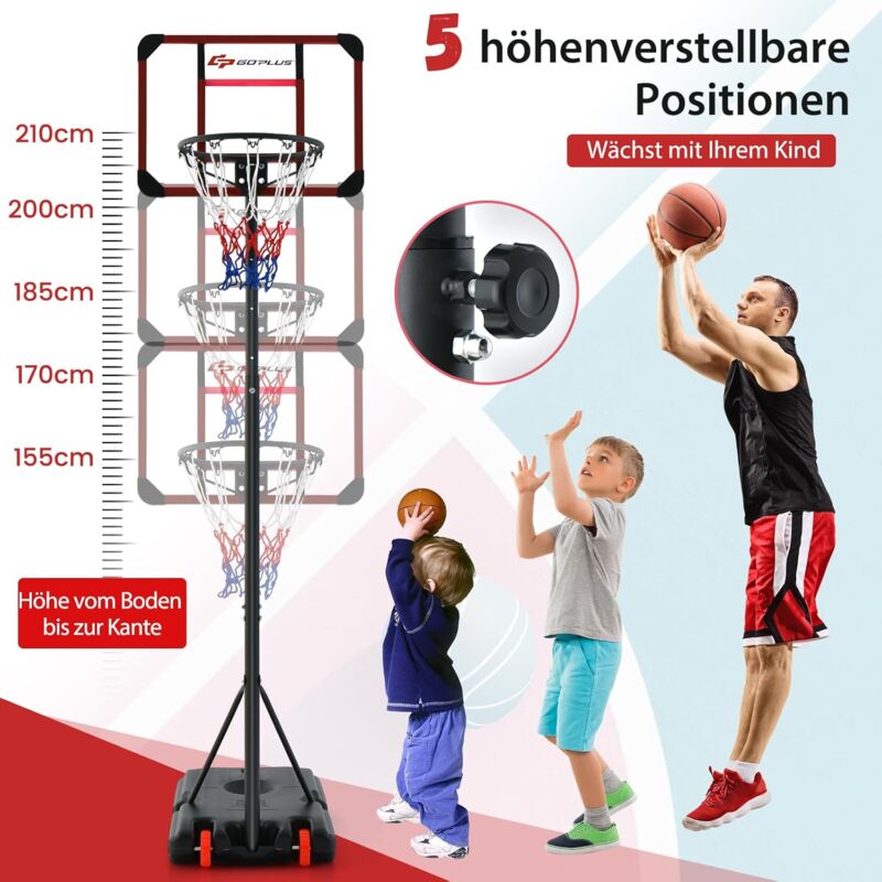 Höhenverstellbarer Basketballkorb GOPLUS - Für Kinder & Jugendliche
