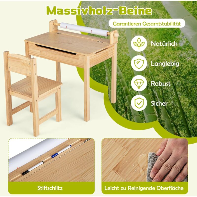 Kindertisch Mit 2 Stühlen 3 TLG. Kindersitzgruppe  Produktbild-Vorschau 2