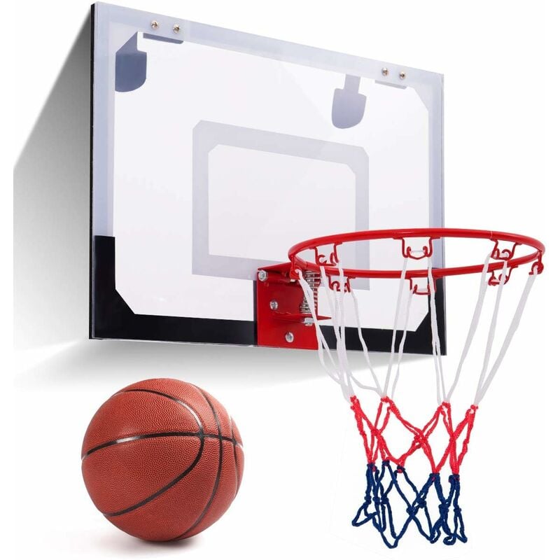 GOPLUS Basketballkorb, Basketball-Set, Backboard Basketballring Basketballbrett, Basketballboard, Tür und Netz, an der mit Ring