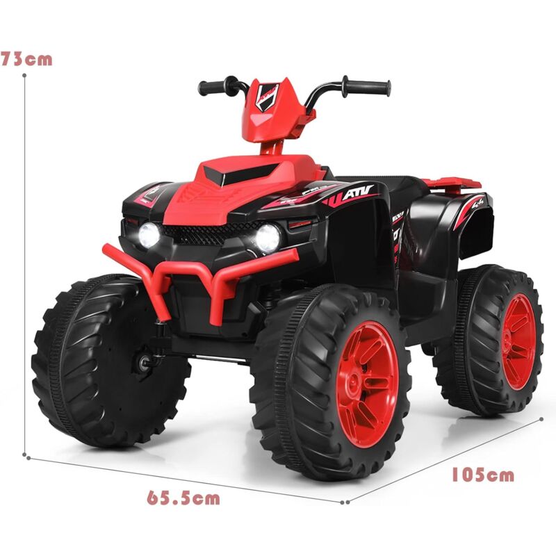 GOPLUS 12V Kinder-Elektroquad – Mit LED, Musik, Bluetooth & 2 Geschwindigkeiten – Rosa ATV Für 3-7 Jahre