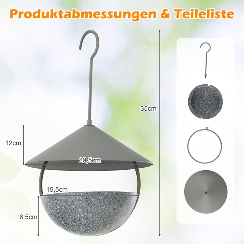 GOPLUS Vogeltränke Stehend, Vogelbad Winterfest Mit Solar